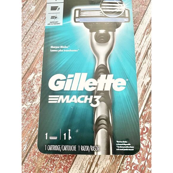 Gillette Mach 3 Mens Razor 1 Cartridge 1 Handle Lubricant Strip Travel Size NEW - Picture 4 of 6